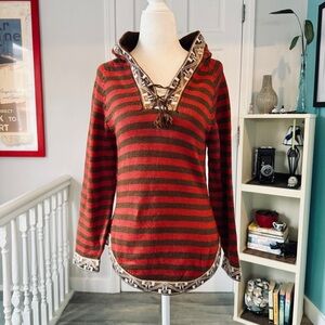 Gamboa Alpaca Wool Hooded V neck Sweater (size S)